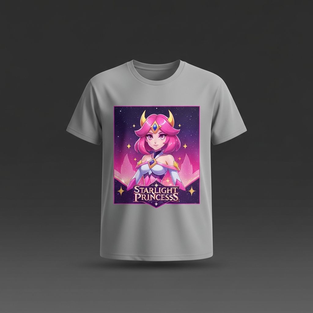 T-Shirt Starlight Princess RAJAWIN77 - Kaos gaming bertema princess dengan detail printing berkualitas tinggi DTF